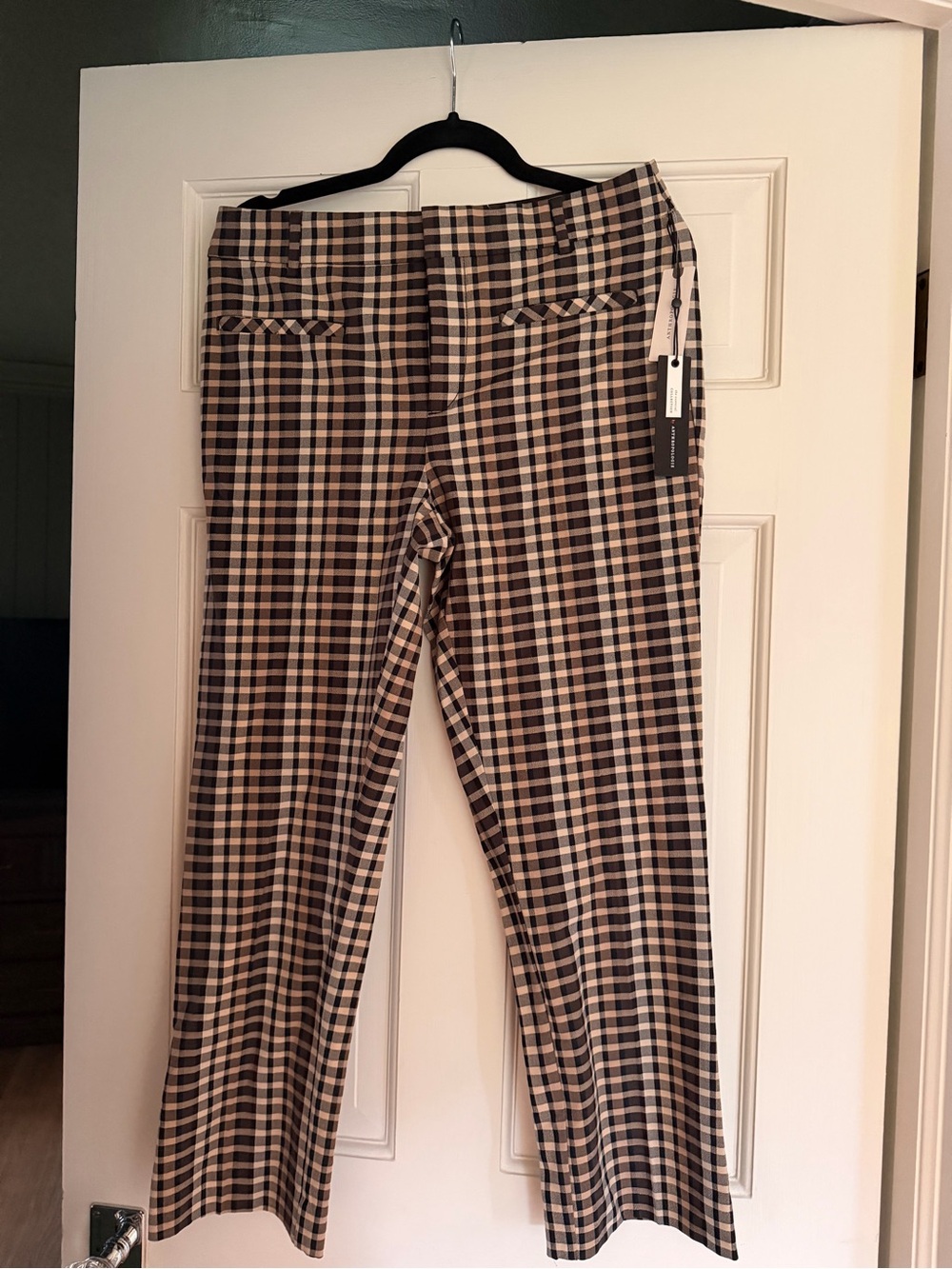 Maeve x Anthropologie Essential Brown Plaid Pant